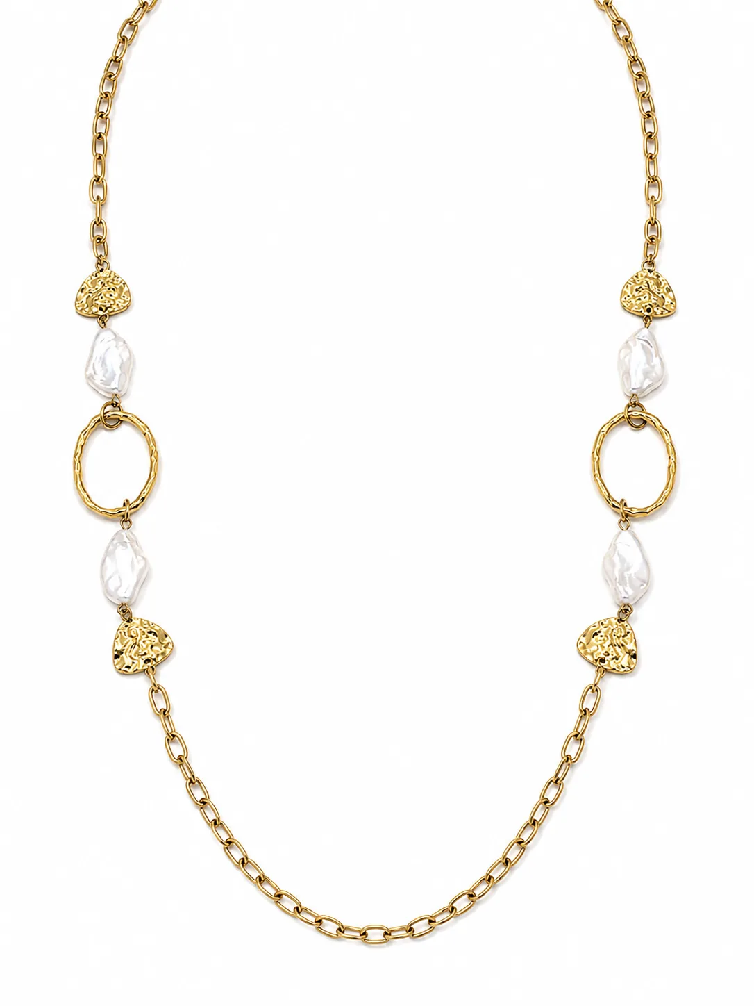 Colar Longo Pérola Dourado