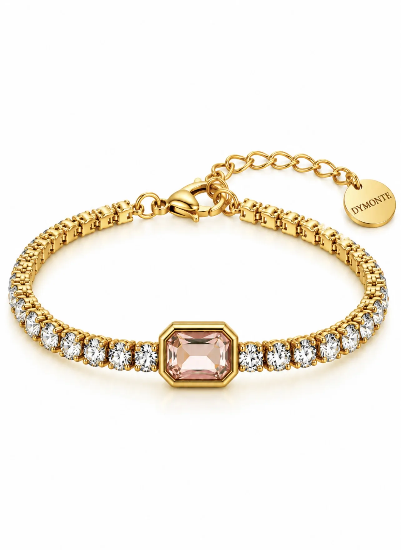 Pulseira Divina DYMONTE — Esmeralda Rosa