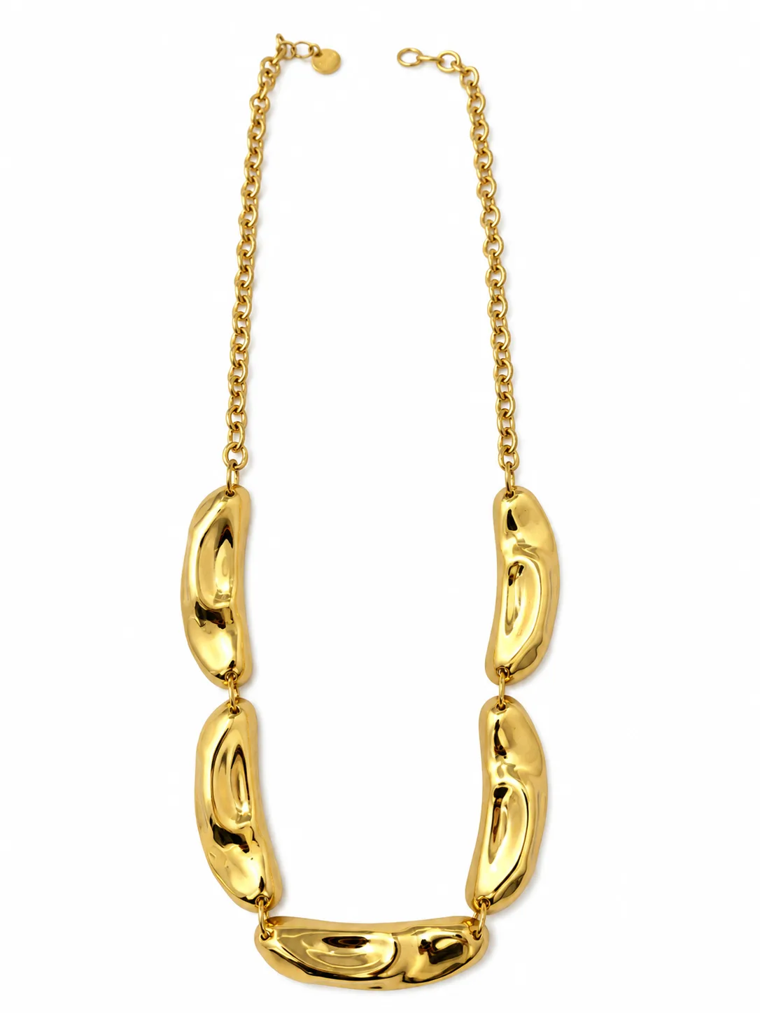 Colar Orgânico Dourado em Aço Inoxidável