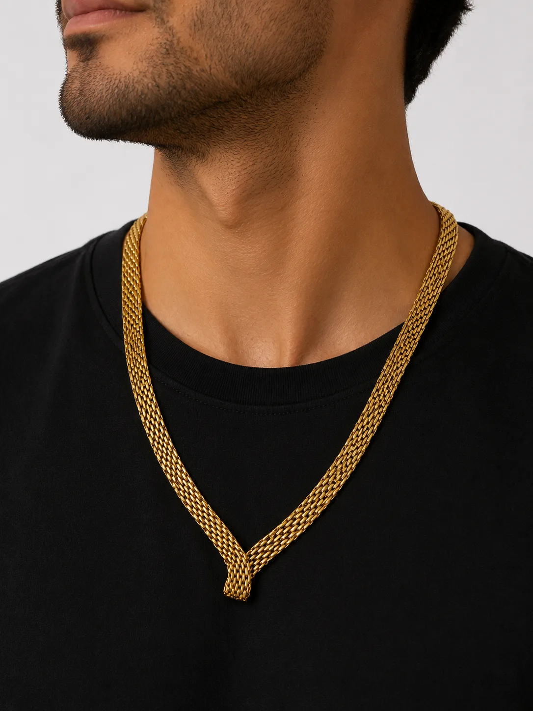 Colar Malha Trançada Premium em Aço Inoxidável Dourado — foto 2