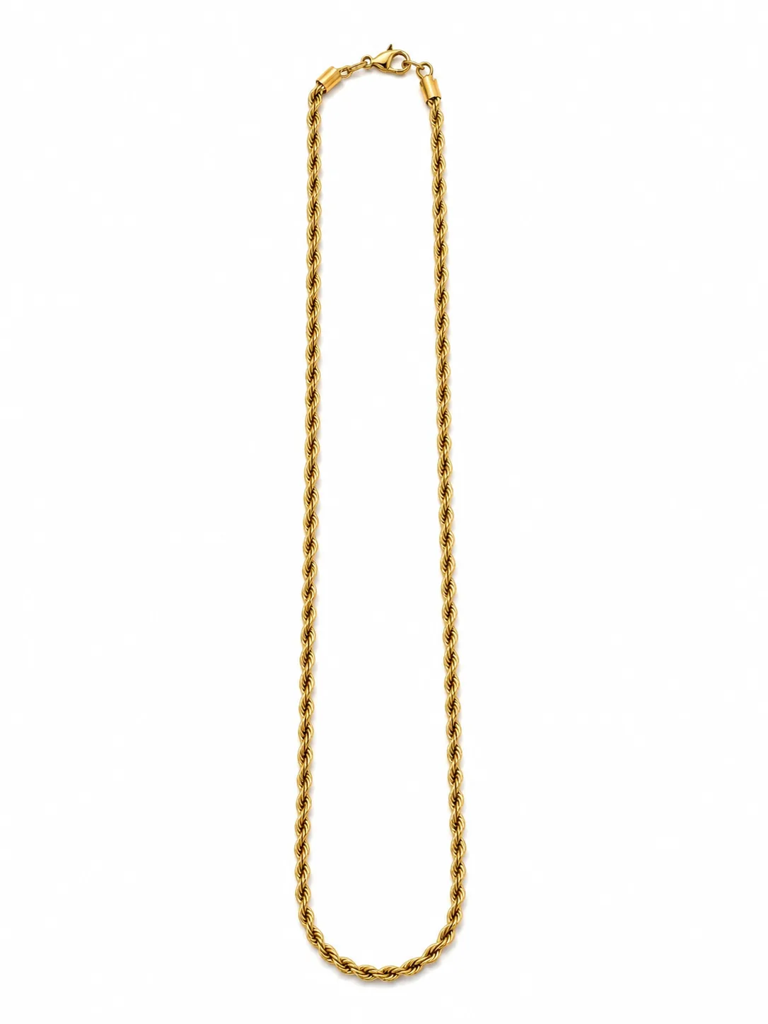 Colar Cordão Torcido em Aço Inoxidável Dourado