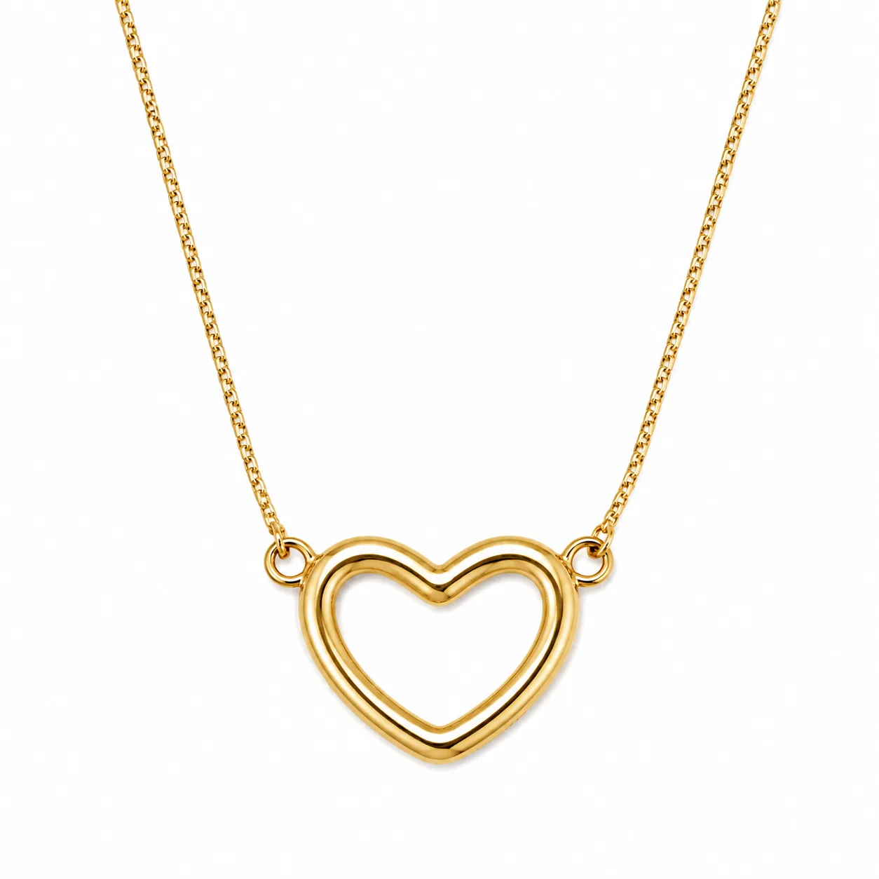 Colar Coração Elegance Branco em Aço Inoxidável Dourado