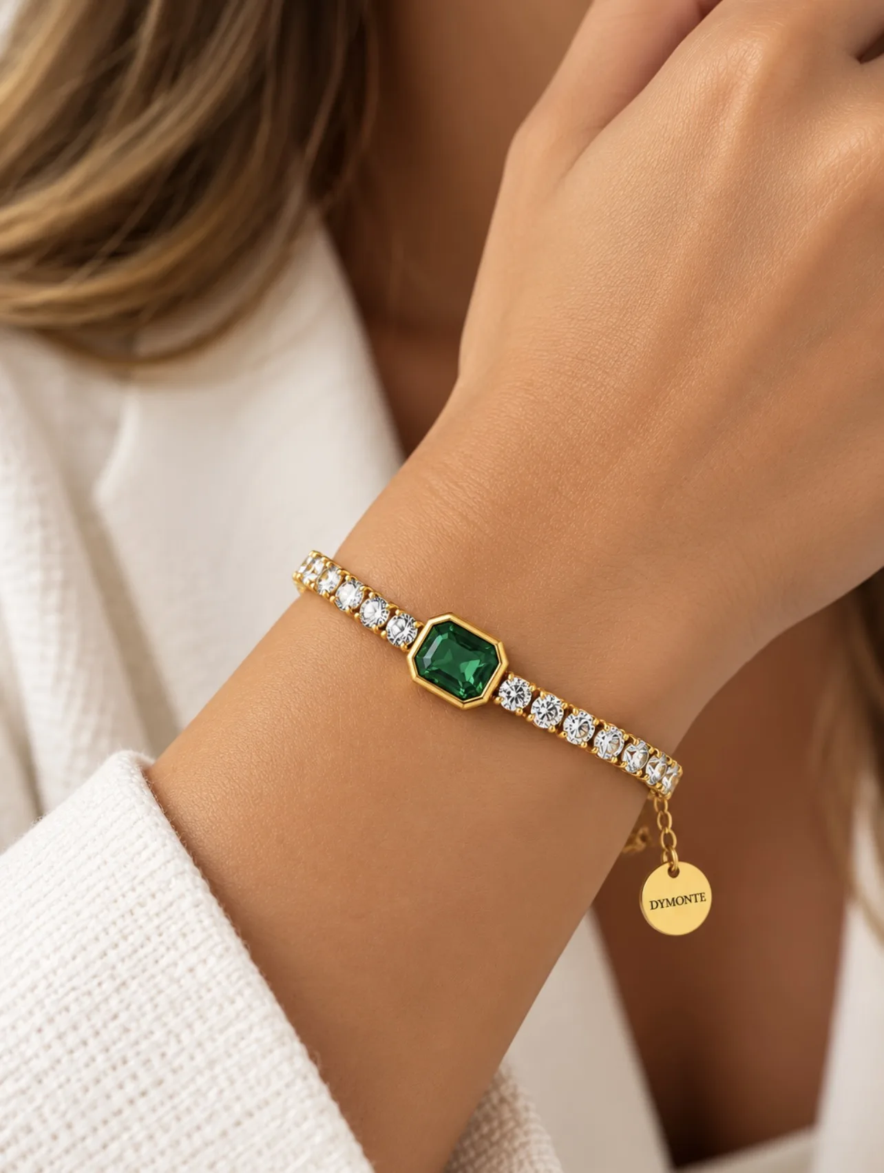 Pulseira Divina DYMONTE — Esmeralda Verde — foto 2