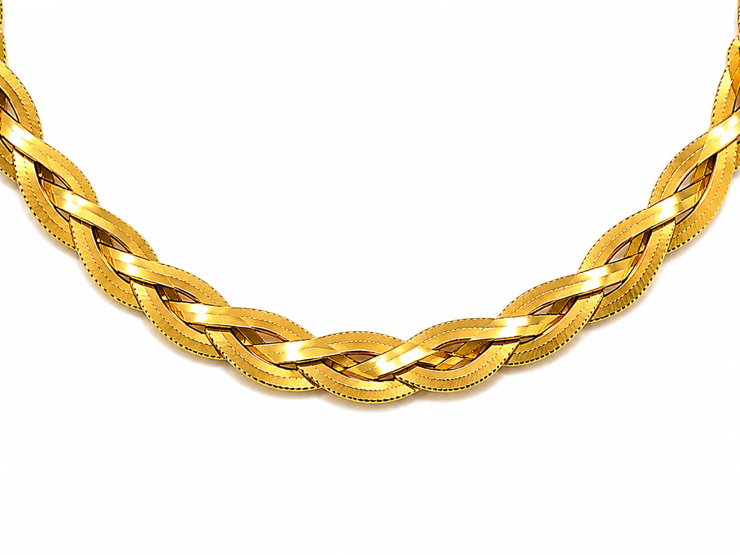 Colar Trançado Premium em Aço Inoxidável Dourado
