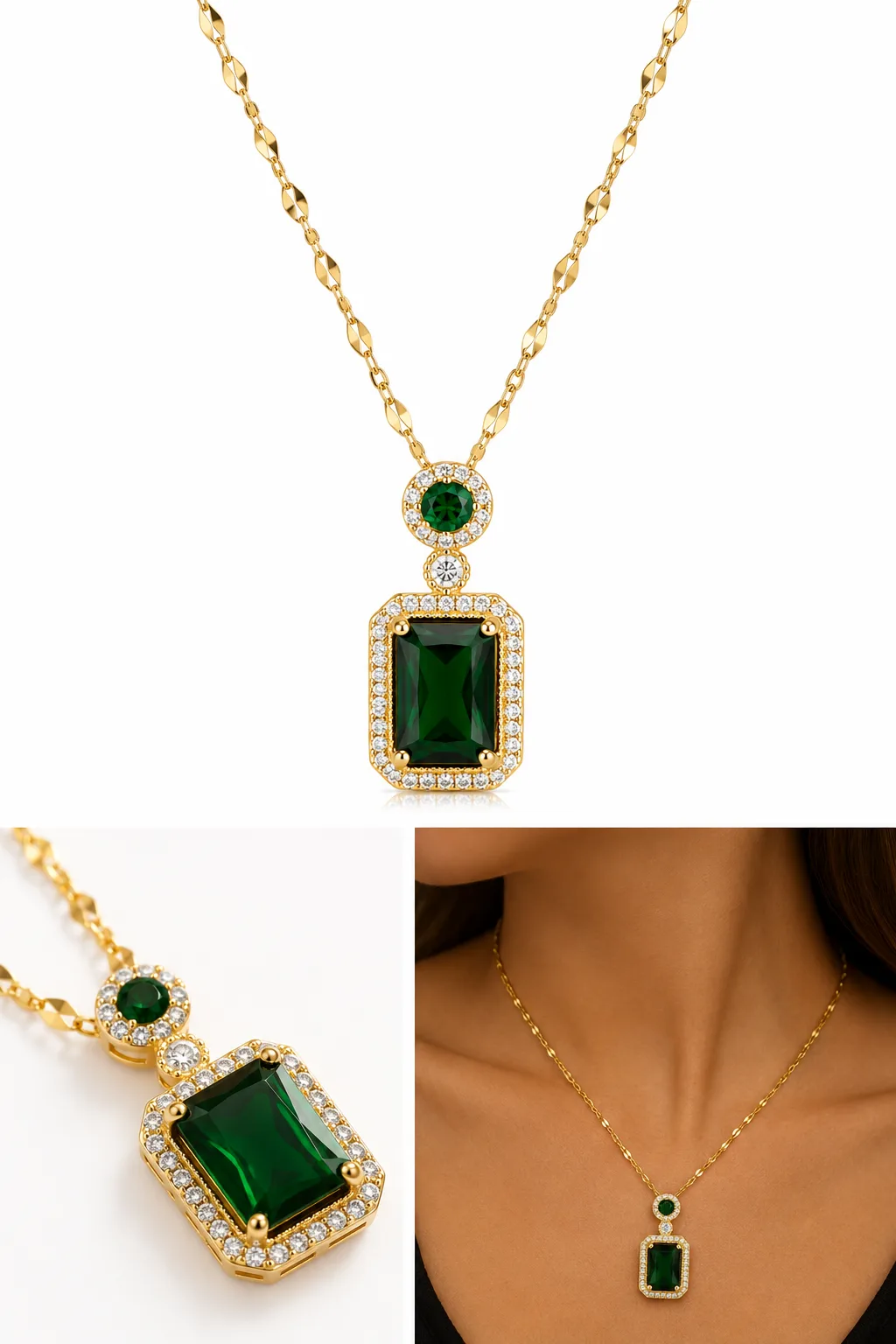 Colar DYMONTE Esmeralda Verde — foto 2