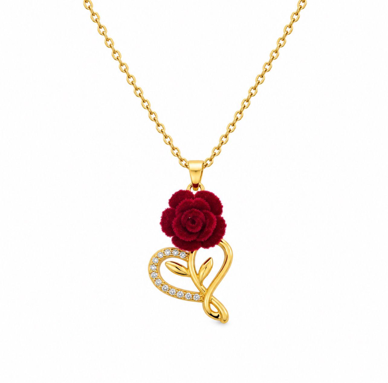 Colar Rosa Coração