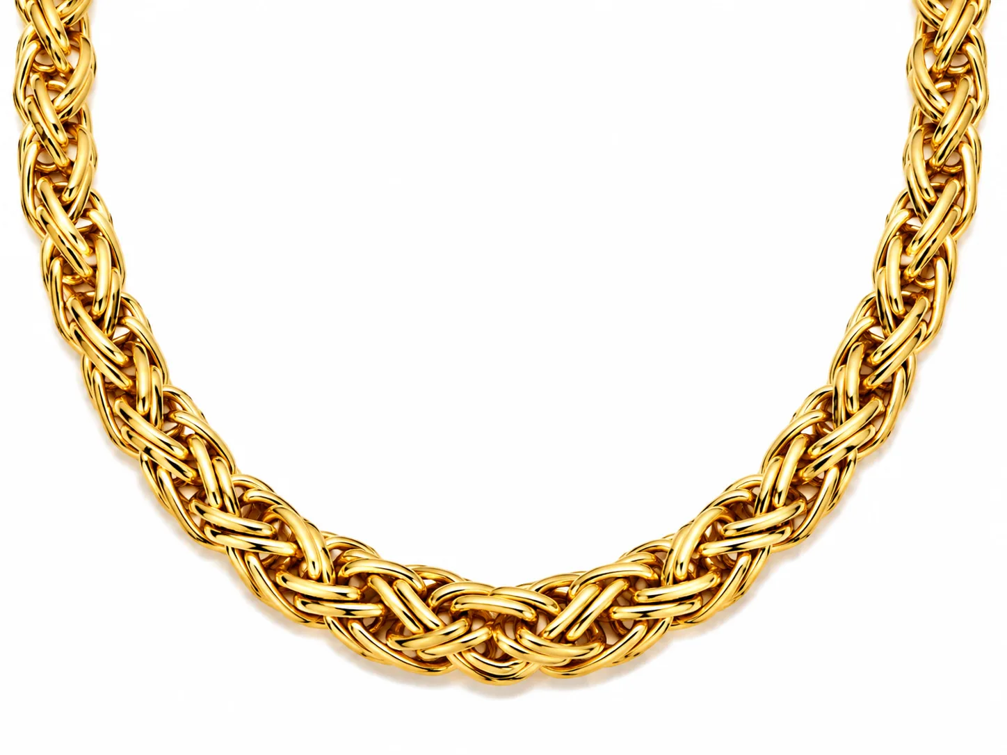 Colar Corrente Bizantina Premium em Aço Inoxidável Dourado