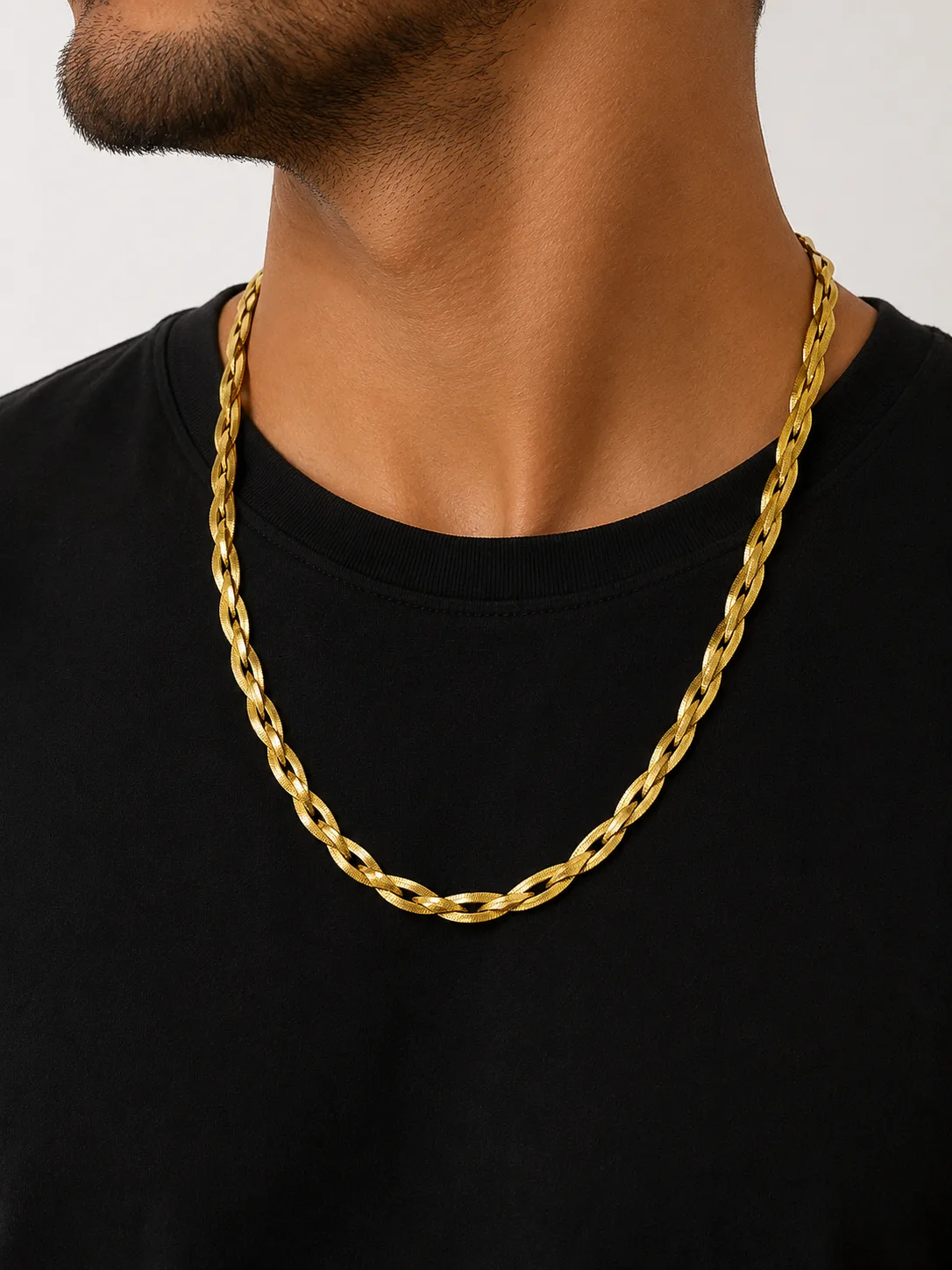 Colar Trançado Premium em Aço Inoxidável Dourado — foto 2