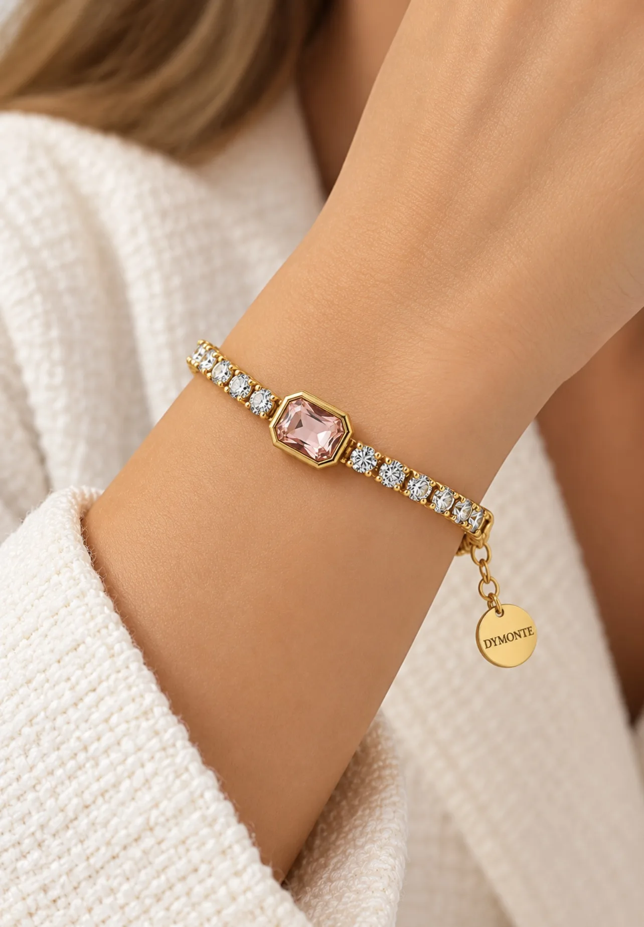 Pulseira Divina DYMONTE — Esmeralda Rosa — foto 2
