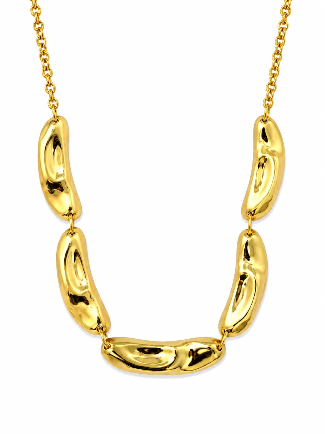 Colar Orgânico Dourado em Aço Inoxidável