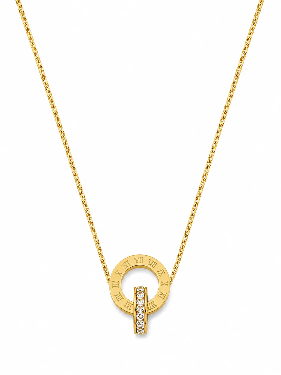 Colar Eternity Romano em Aço Inoxidável Dourado